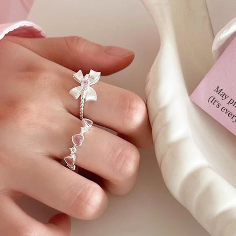 Cute pink stone ring【R0409】
