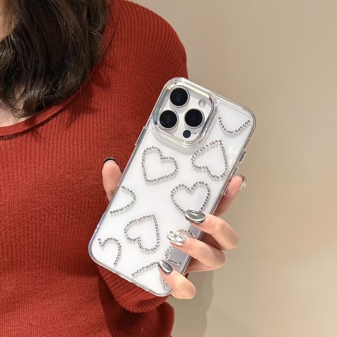 ラインストーンハートクリアケース【C0447】 | MOA