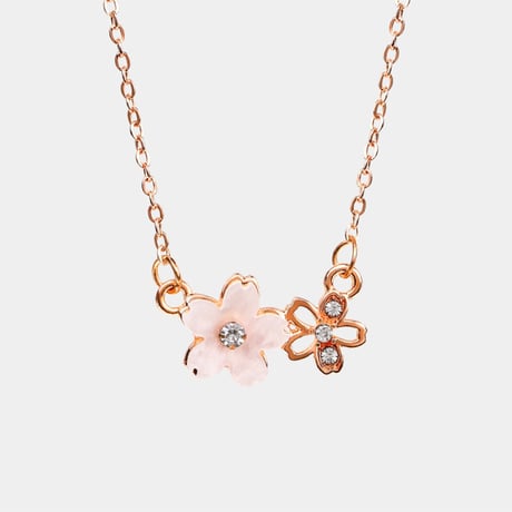 DOUBLE FLOWER NECKLACE【R0396】