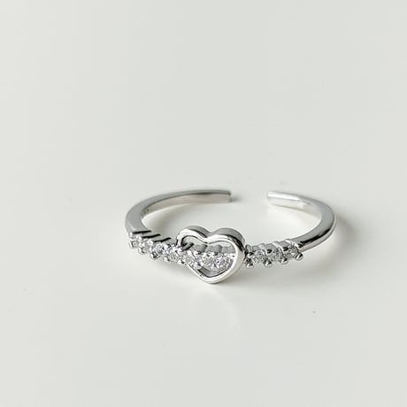 Heart line stone ring【R0344】