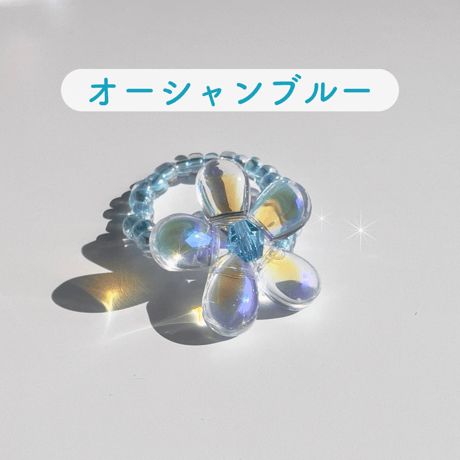 Clear flower ring【R0214】