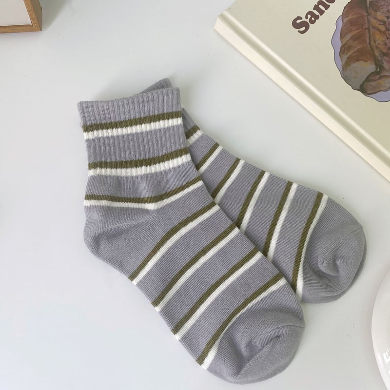 カジュアル ボーダーソックス【F0008】 | MOA