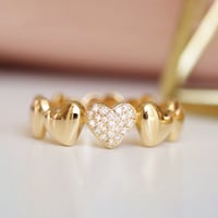 Onepoint bright heart ring【R0384】
