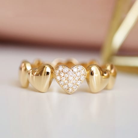 Onepoint bright heart ring【R0384】