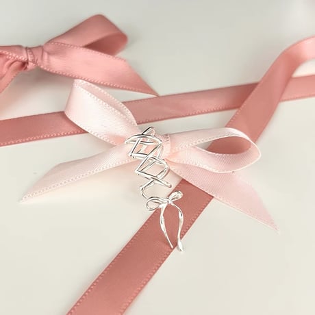 Tied ribbon ear cuff【R0543】