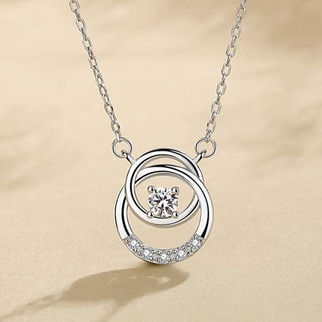 Double circle necklace【R0098】