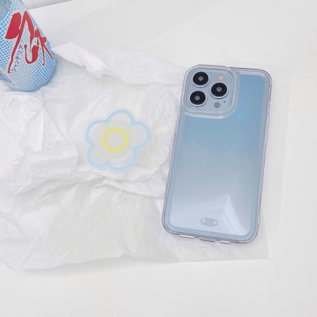 クリアフラワーグリップ付きスマホケース【C0141】