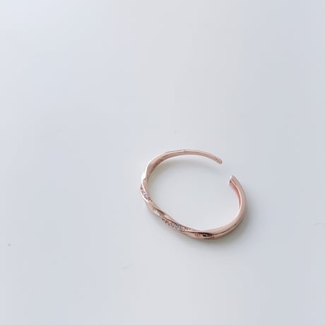 Twist line stone ring【R0341】