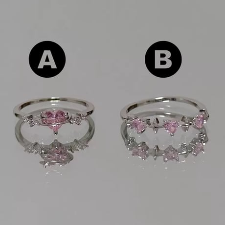 Heart pink stone ring【R0509】