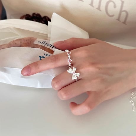 Cute pink stone ring【R0409】