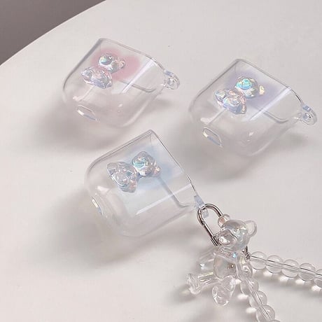 Clear bear Airpods case【P0044】
