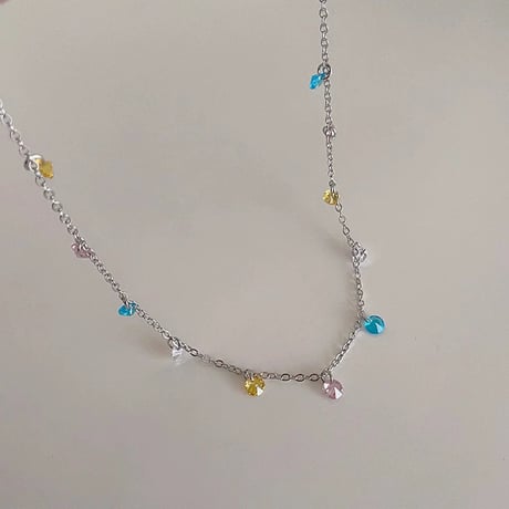 Color stone necklace【R0436】