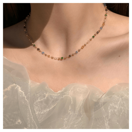 Color beads necklace【R0088】