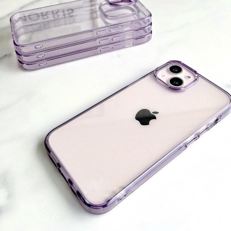 パープルクリアアウトラインスマホケース【C0305】 | MOA