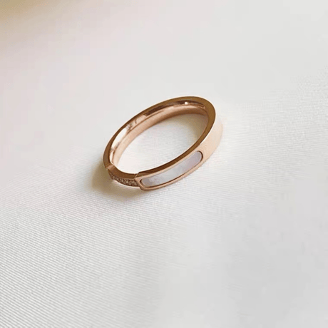 Shell bright stone ring【R0163】