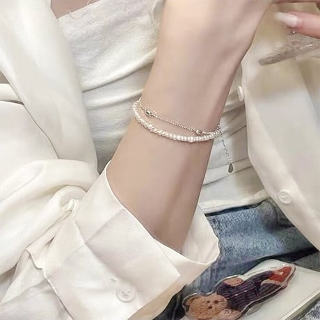 2way pearl line bracelet【R0361】
