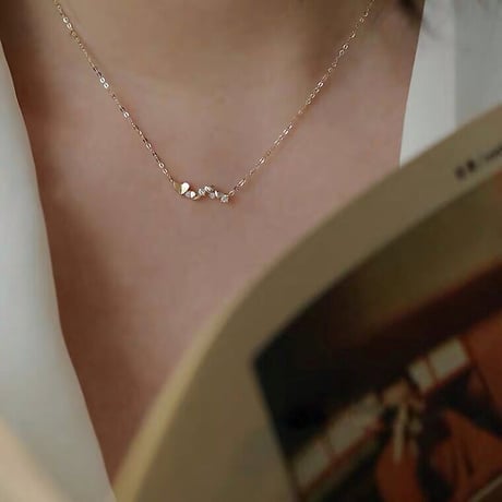 Heart line necklace 【R0135】