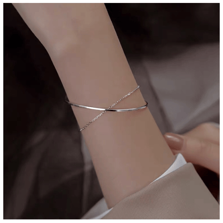 Simple silver bracelet 【R0123】