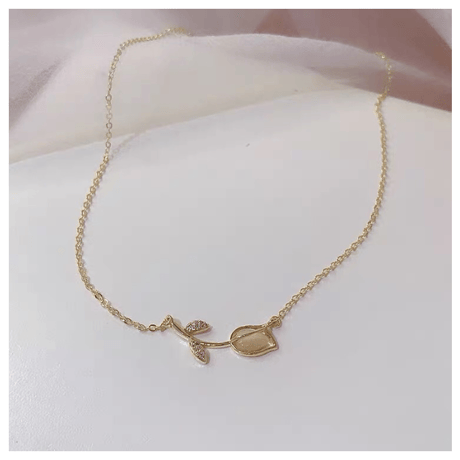 Clear Tulips necklace【R0054】