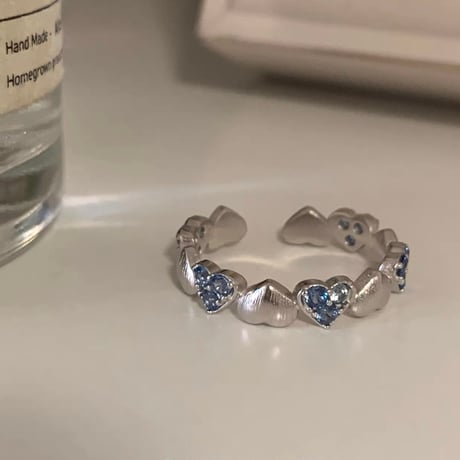 Blue heart etermity ring【R0494】