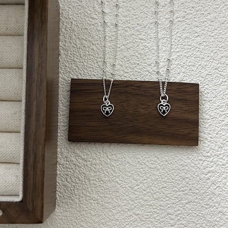 Ribbon heart necklace【R0374】