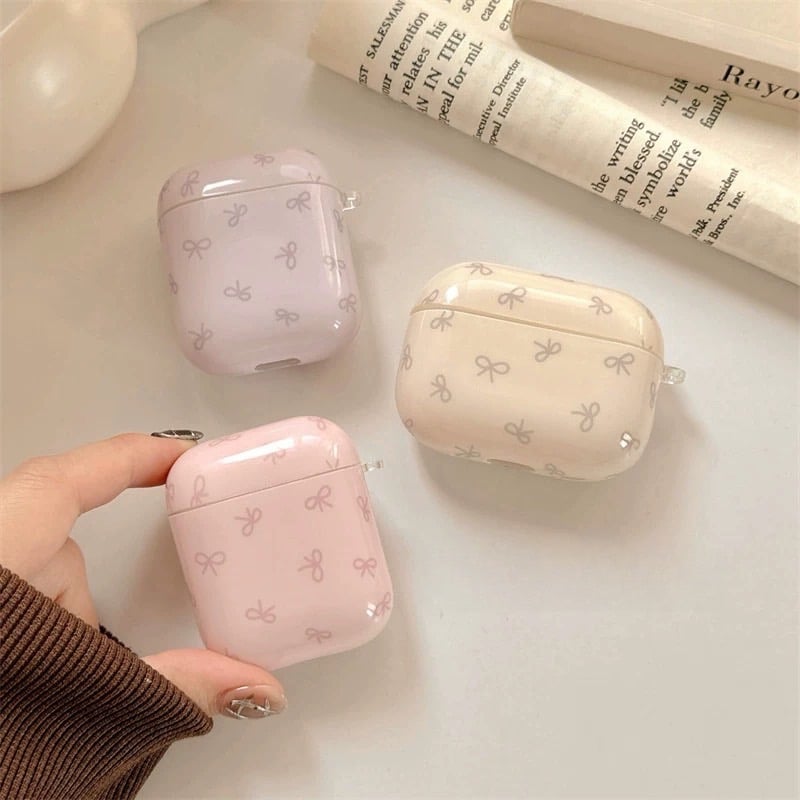 くすみリボン airpodsケース【P0076】 | MOA