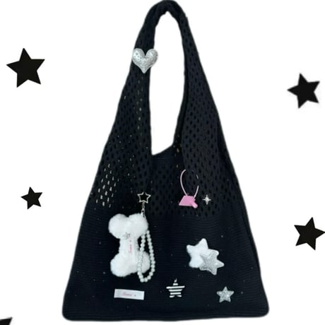 デコメッシュトートバッグ【F0048】