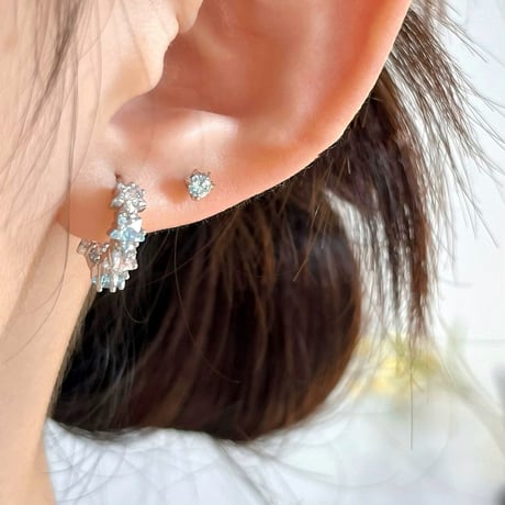 Star stone hoop pierce【R0500】
