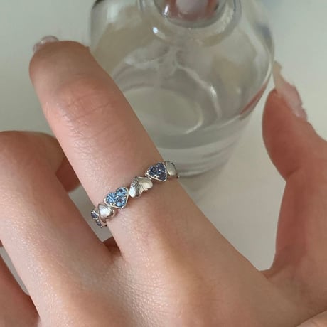 Blue heart etermity ring【R0494】