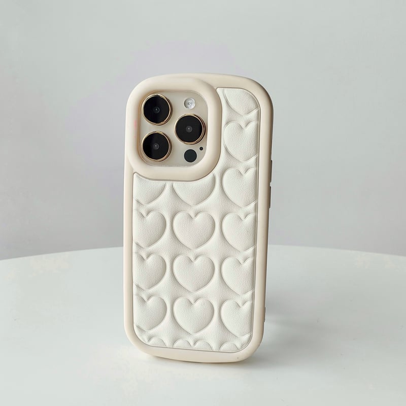 ホワイトレザーハートケース【E0386】 | MOA