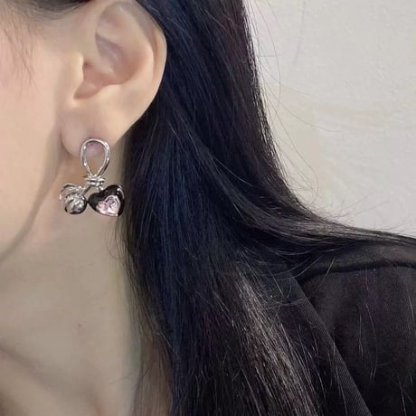 Cherry heart earring【R0428】