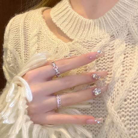 Pink line tiara ring【R0507】