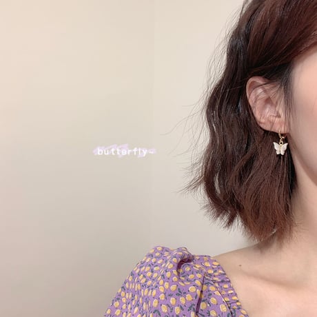 butterfly pierce&earring【R0010】