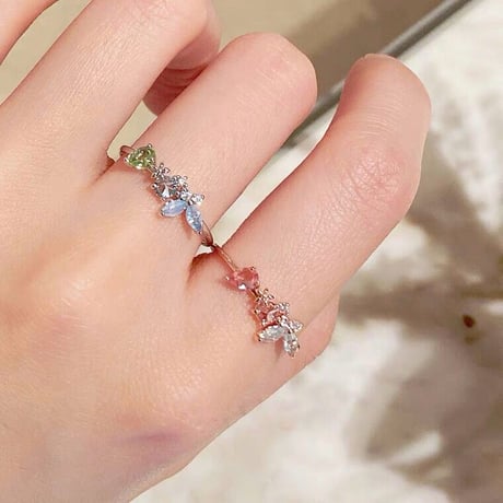 Clear butterfly ring【 R0166】