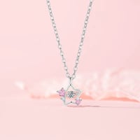Star pink stone necklace【R0440】