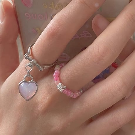 Heart charm ring【R0479】