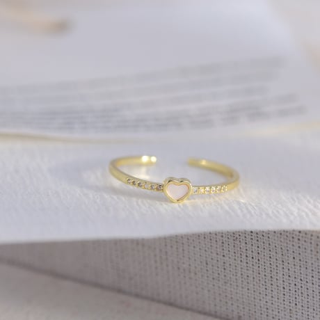 Puchi heart cuff ring【R0372】