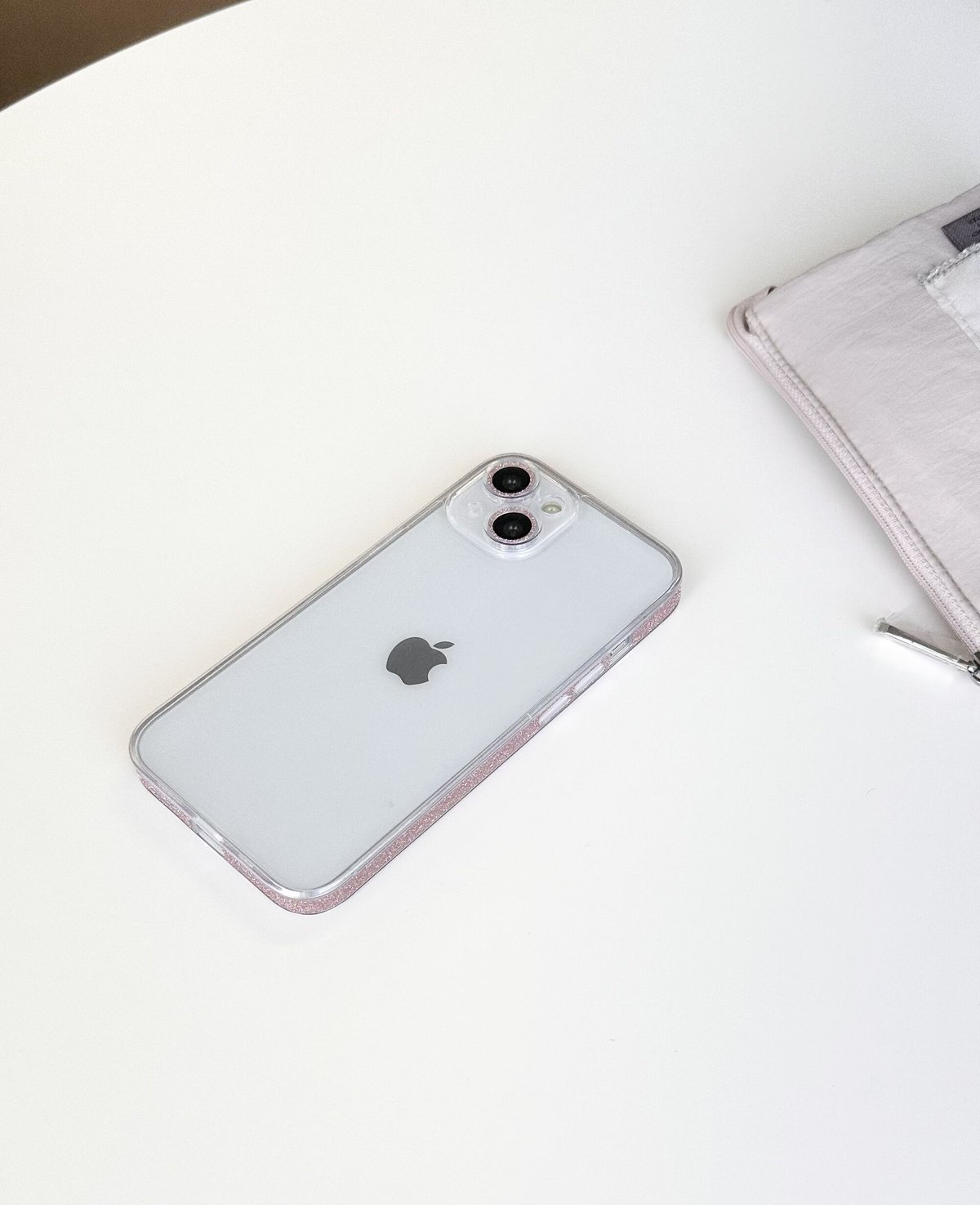 新品 ★ラメ有★ kismet パステルブルー★ エイ革 財布 スマホケース iPhone14 / darkgray 【patent case】 (発送はご注文から3営業日