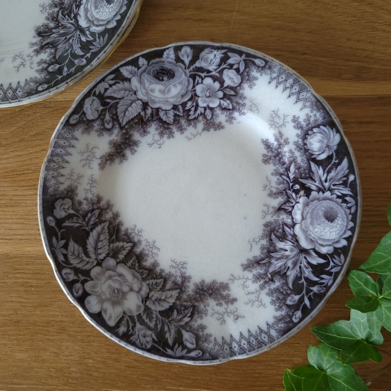 Sareguemines黒いジャルディニエールデザートプレートc | リボン