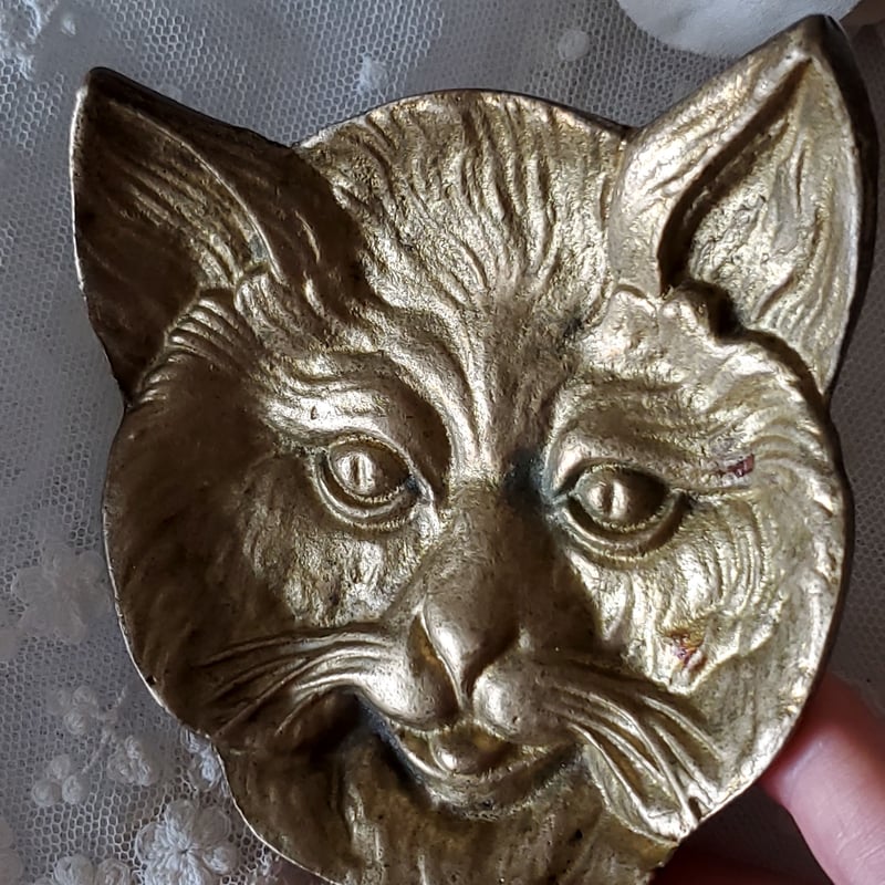 即日発送】 フランスアンティーク 真鍮 猫顔のトレイ | www.bambinis.ma