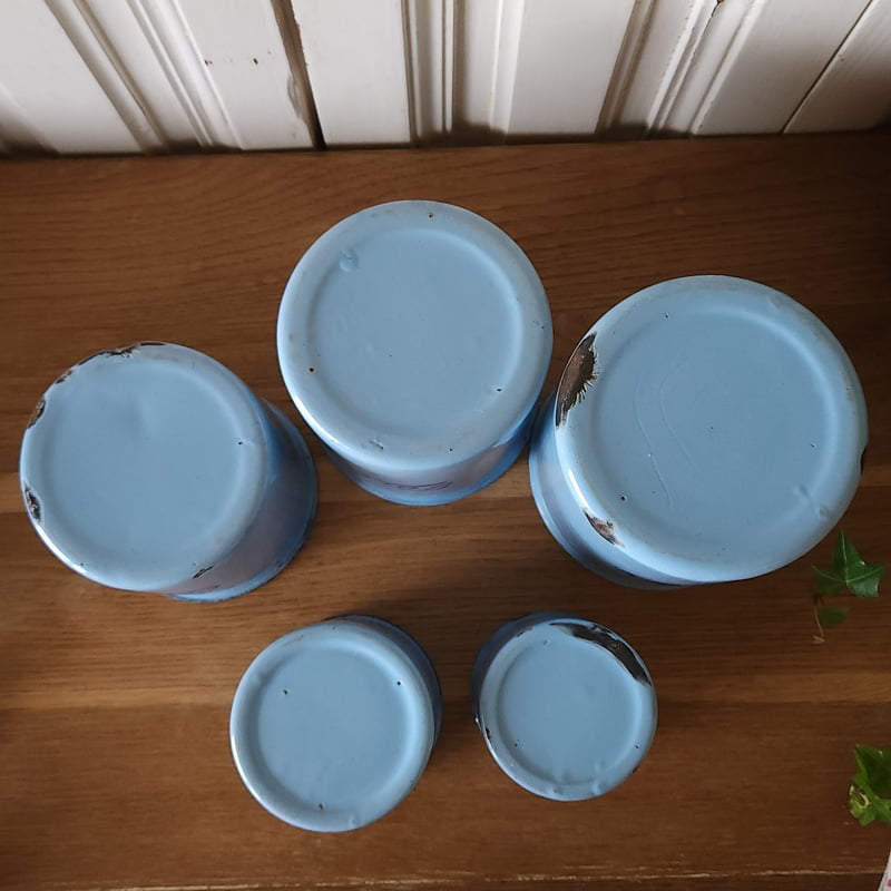 ホーローキャニスター5個セット | リボンときどきネコ