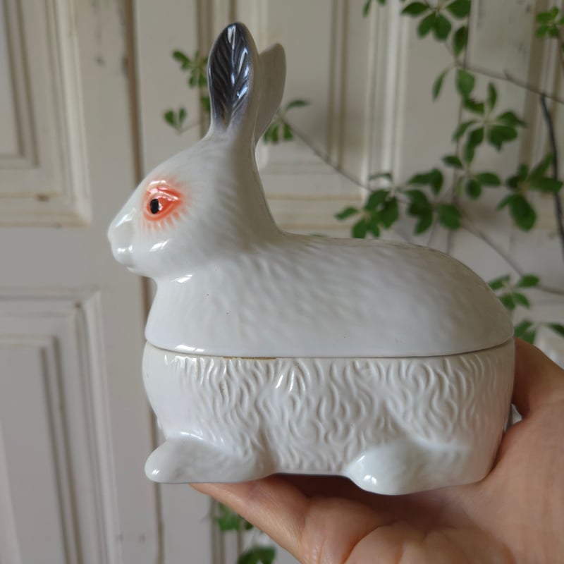 ミニ！フランスアンティークうさぎテリーヌポットバニーラビットミシェル・コーガン Michel Caugant ミシェル・コーガン うさぎ テリーヌポット - メルカリ