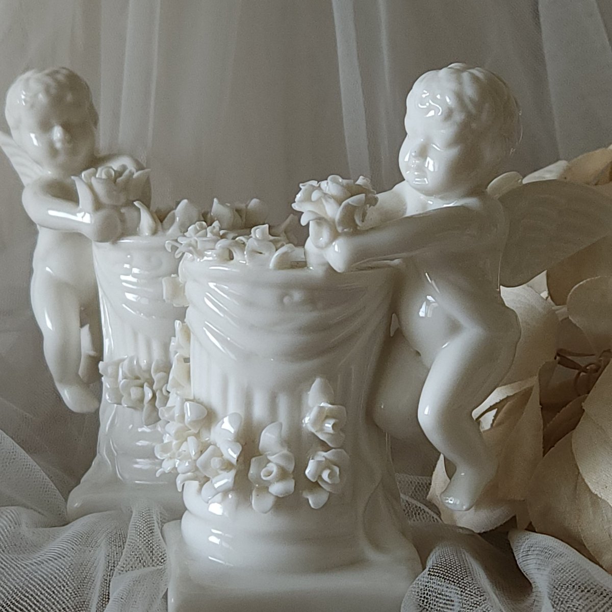 ♥️HERENDヘレンド♥️ エンジェル ANGEL キャンドルスタンド レア希少 超希少♪ヘレンド☆珍しい天使のキャンドルスタンド24cm☆透かし