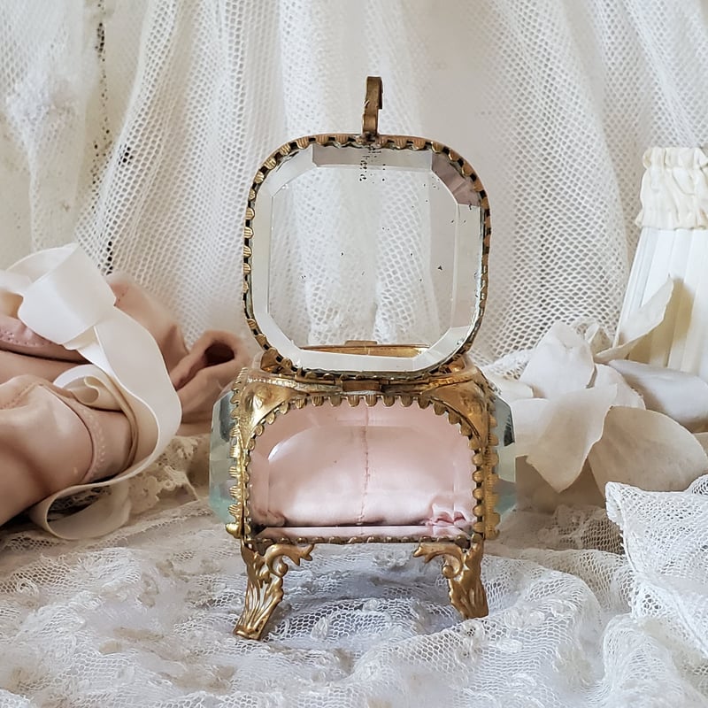 ガラスケース 飾り棚 コレクションケース 3段八角形 真鍮 鏡