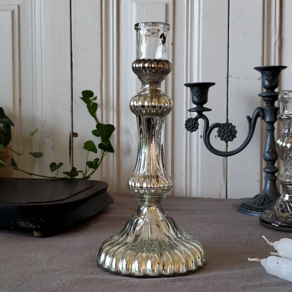 マーキュリーグラス燭台 大 | リボンときどきネコ