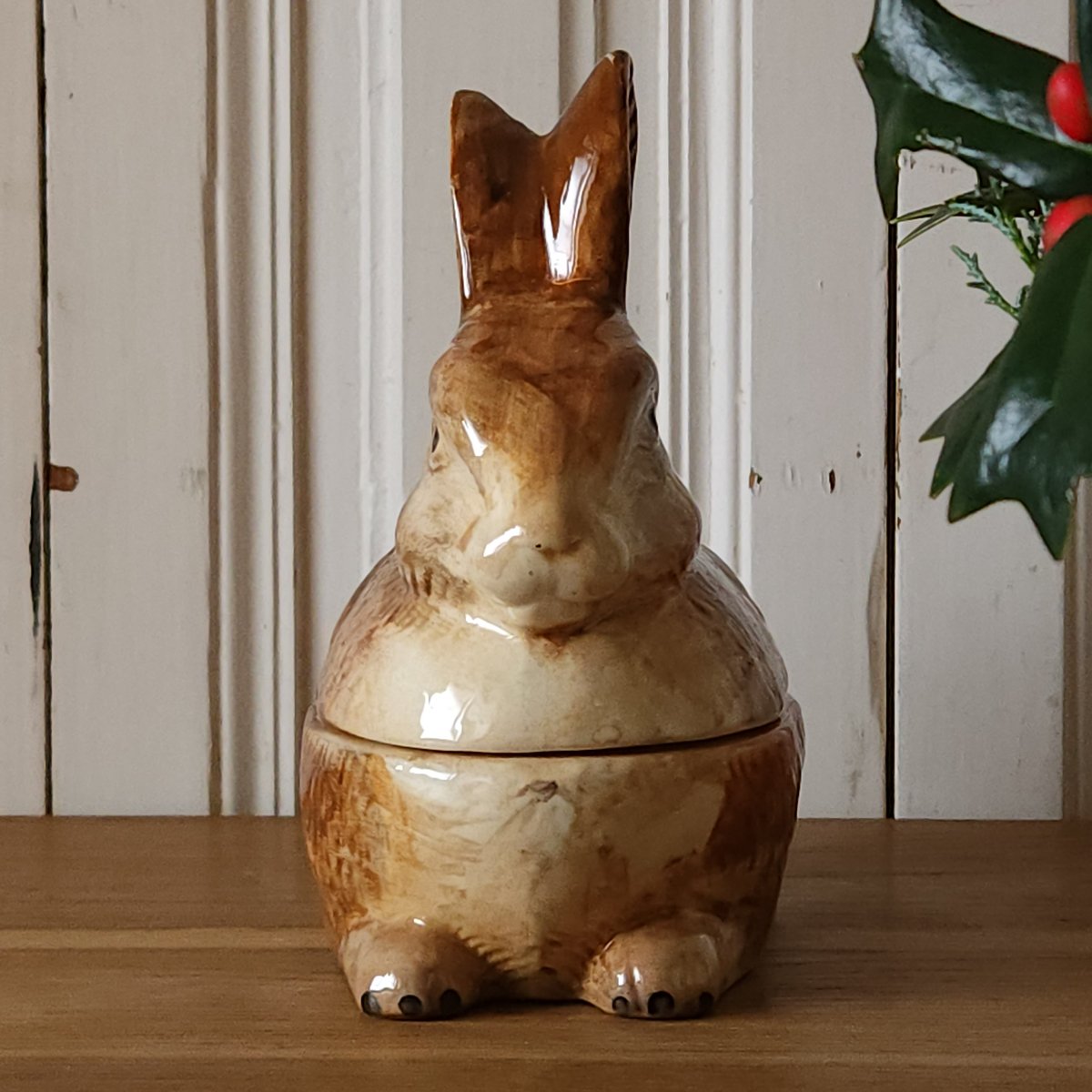 フランスアンティーク Michel Caugantうさぎ型テリーヌポット Michel Caugant / Large Terrine / Rabbit / Lapin / Brown