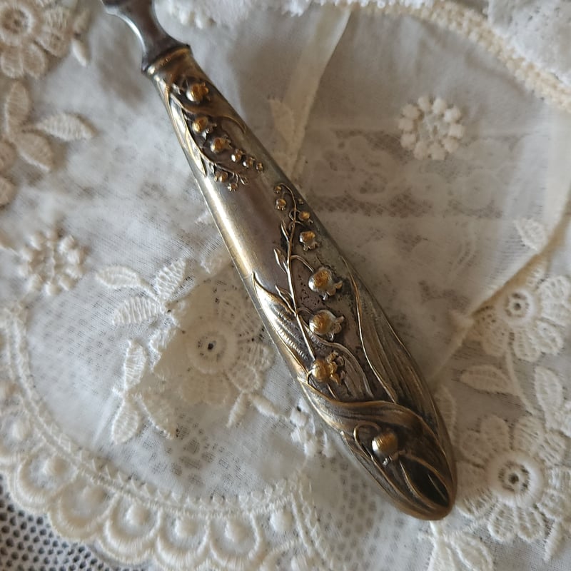 フランス　アンティーク　すずらん　シルバープレート　ペーパーナイフ　ブックマーク フランス アンティーク すずらん シルバープレート ペーパーナイフ