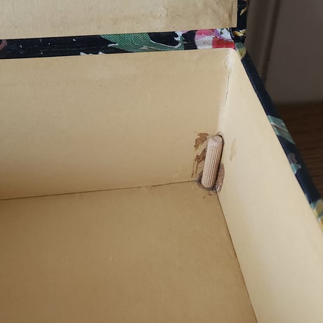 黒の花柄カルトナージュのお裁縫箱