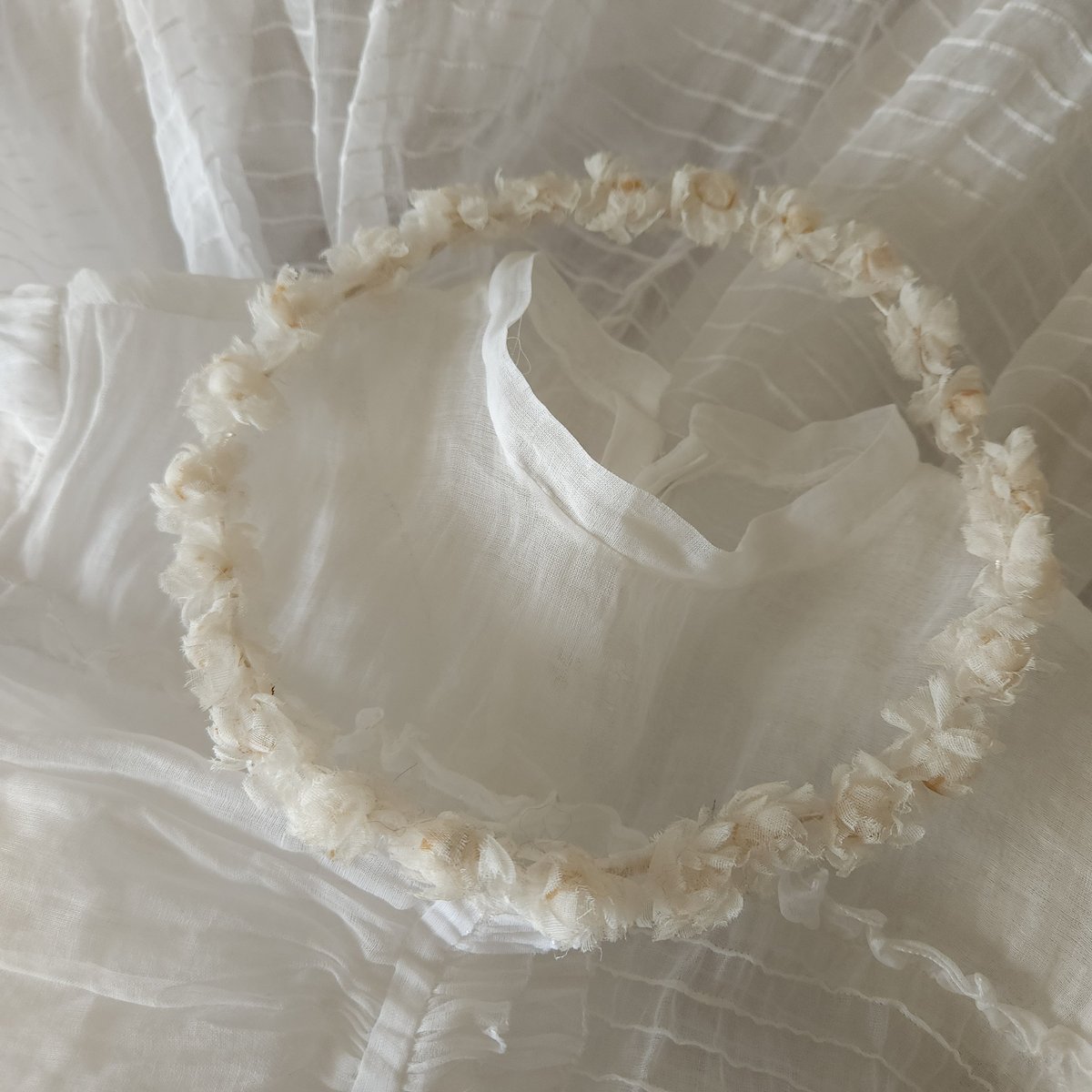 フランスアンティークコミュニオンセット布花花冠リボンオモニエール