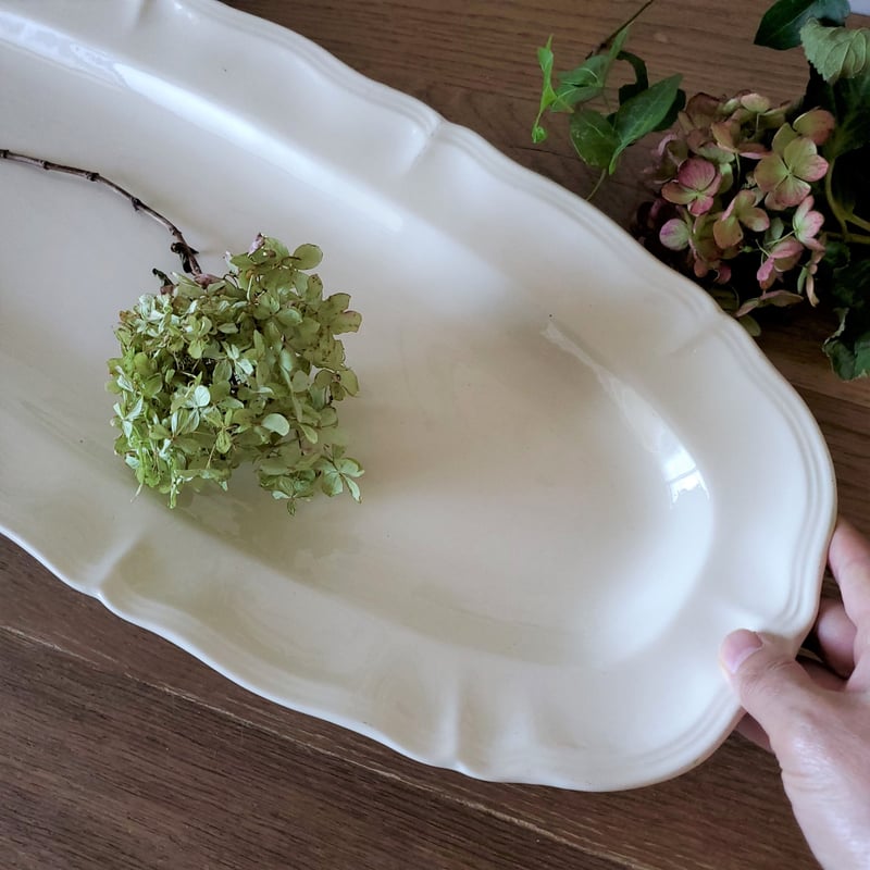 サルグミンヌ ポワソン皿/花リムロングオーバルプレート サルグミンヌ ポワソン皿/花リムロングオーバルプレート
